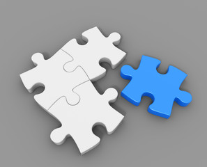 Obraz premium Blue 3D puzzle piece