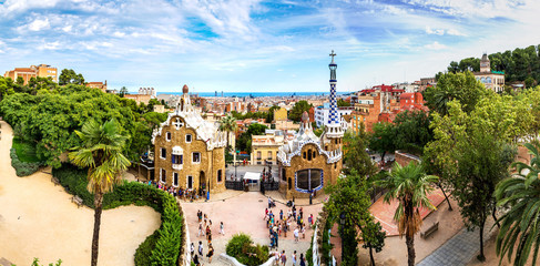 Panele Szklane  Park Guell w Barcelonie, Hiszpania