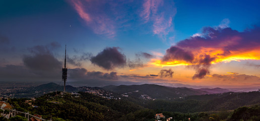 Beautiful sunset in Barcelona