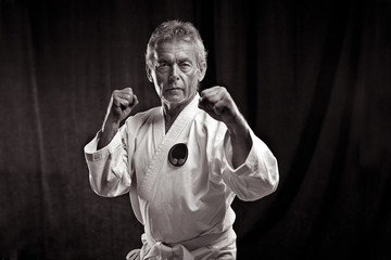 Portrait eines alten Kampfsportler