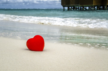 Heart on the beach. Maldives