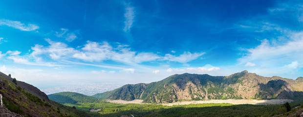 Mountain landscape next to Vesuvius volcano