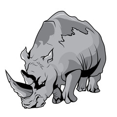 High Quality Rhinoceros Vector Cartoon Illustration