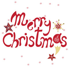 Christmas typography Merry Christmas.Hand drawn vector doodle.