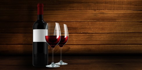 Composite image of red wine