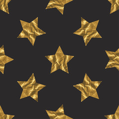 Gold star seamless pattern