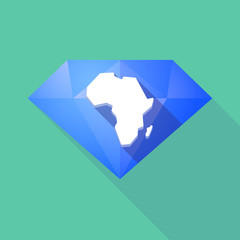 Long shadow diamond icon with  a map of the african continent