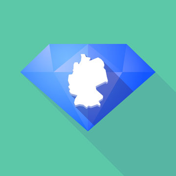Long shadow diamond icon with  a map of Germany