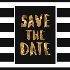 Fashion gold lettering save the date