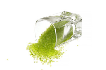 Knocked over glass of beads