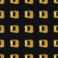 Geometric seamless pattern with gold squares