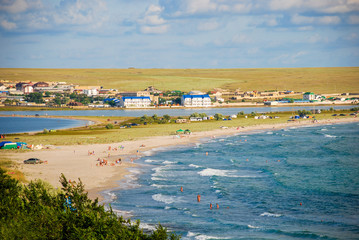 Beach peninsula Tarkhankut.Olenevka settlement. Crimea