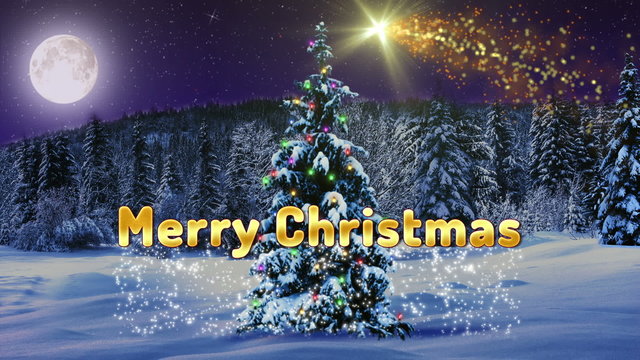 Merry Christmas and Happy New Year elegant text. ver.1 Alpha channel