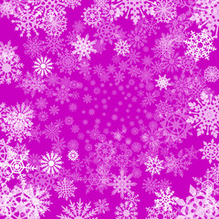 Fototapeta na wymiar pink background with snowflakes, vector illustration