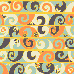 Naklejka premium Vector vintage seamless pattern with curve
