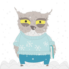 Owl in winter