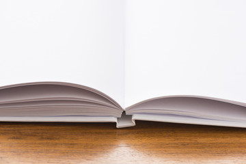 Empty notebook with blank white pages