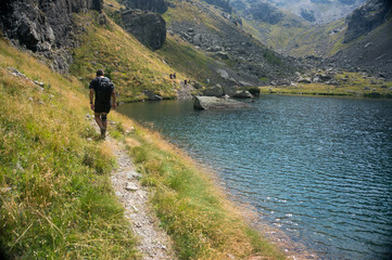 Fototapeta na wymiar Romantic mountain lake in Alps