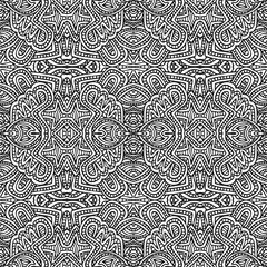 monochrome hand drawn seamless pattern illustration.
