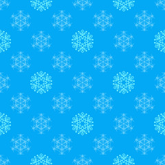 flat style snowflakes seamless pattern.