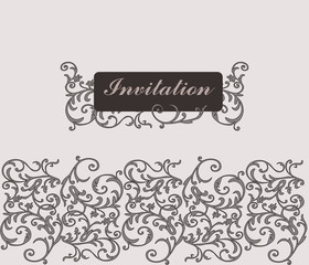 Floral Invitation card. Classic royal style. Vector