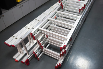 Step ladder display on tool store (shop)