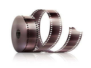 Fototapeta na wymiar Cinematography movie video film tape isolated. Eps10 vector