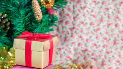 Gold gift box for christmas
