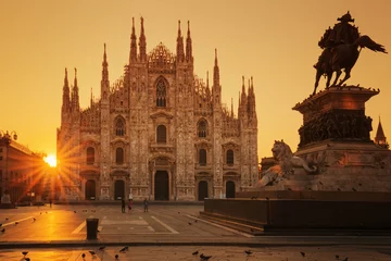 Fotobehang Uitzicht op de Duomo bij zonsopgang © Frédéric Prochasson