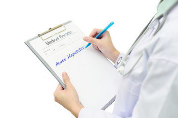 Medical record with acute hepatitis disease
