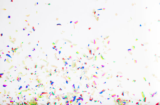 Colorful Confetti On White Background