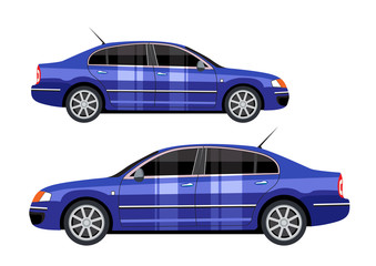 compact blue car vector 