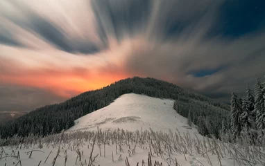 Foto auf Alu-Dibond Night in winter Carpathians © Sergey Ryzhkov