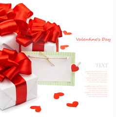 Valentines Day Gifts wrapped in white paper