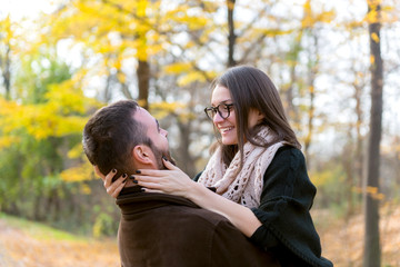 Young couple having fun in the park