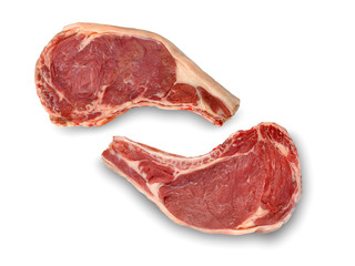 fresh meat on white background