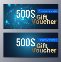 Gift voucher template with colorful modern style