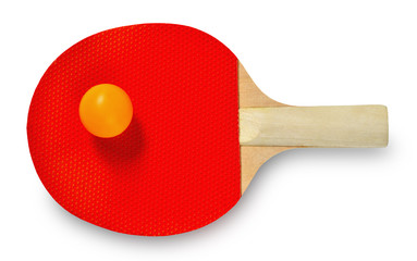 racket for table tennis on white background