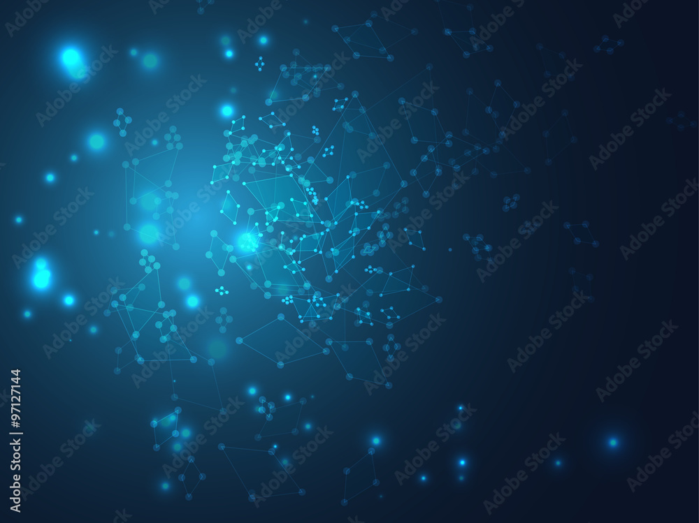Poster abstract  technology polygon line vector background