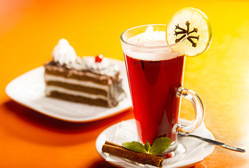 Herbal tea with lemon