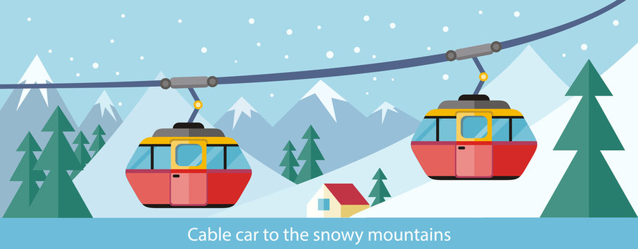 Cable Car to Snowy Mountains Design