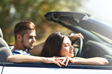 Couple in the car outside