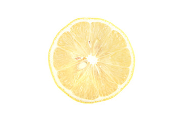 slice of lemon on a white background isolated