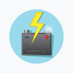 Storage battery fat icon. Vector.