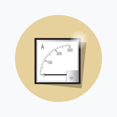 Ampermeter flat icon. Vector.