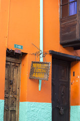 Sunset and colonial architecture in Bogota