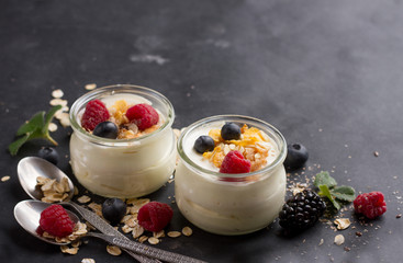 Yogurt with granola or muesli