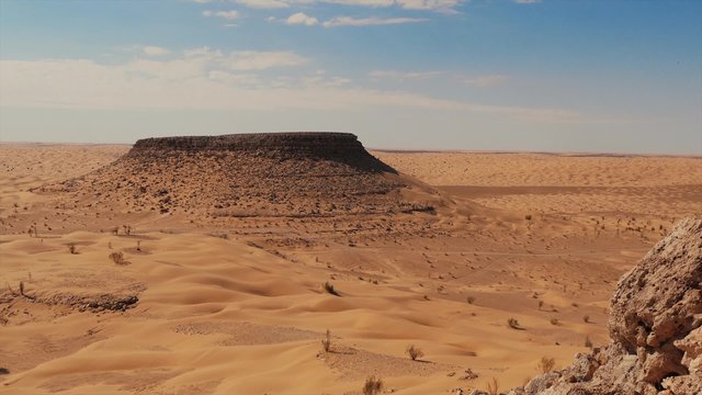 Sahara Desert, Tunisia, view of the Tembaine Mountain