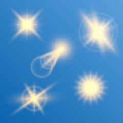 Vector illustration of abstract flare light rays