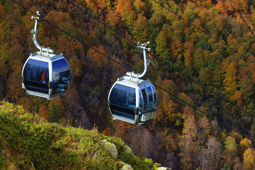 Ropeway on top Roza Peak. Sochi, Krasnodar Krai, Russia © photobeginner